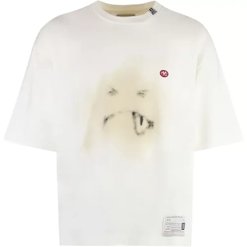 Cotton crew-neck T-shirt , male, Sizes: L, S, M - Mihara Yasuhiro - Modalova