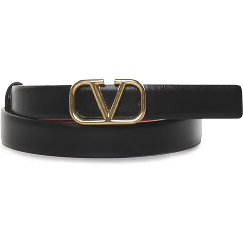 Leather Belt with Vlogo Buckle , female, Sizes: 80 CM, 85 CM, 90 CM - Valentino Garavani - Modalova