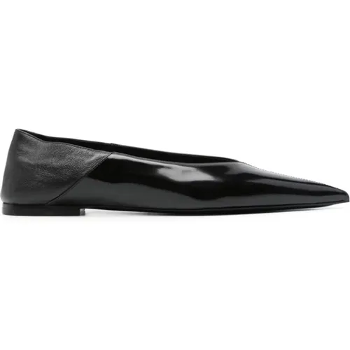 Schwarze Flache Schuhe Zaza , Damen, Größe: 36 EU - Saint Laurent - Modalova