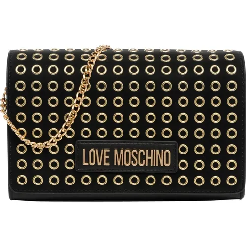 Studded Shoulder Bag with Magnet Closure , female, Sizes: ONE SIZE - Love Moschino - Modalova