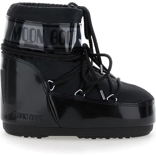 Schwarze Icon Low Glance Stiefel , Damen, Größe: 36 EU - moon boot - Modalova