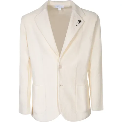 White Cardigan Sweater , male, Sizes: M, L - Lardini - Modalova