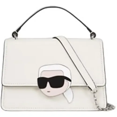 Weiße Leder Damenhandtasche , Damen, Größe: ONE Size - Karl Lagerfeld - Modalova