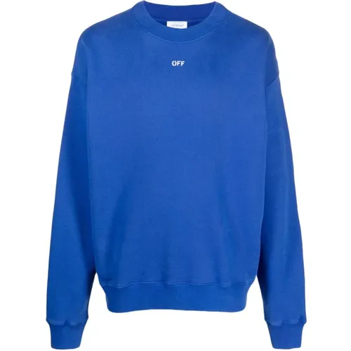 Cotton Sweater with Logo Print , male, Sizes: S - Off White - Modalova