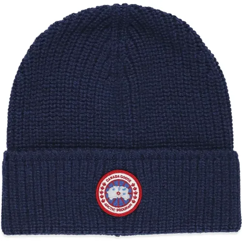 Wool Hat with Logo Patch , male, Sizes: ONE SIZE - Canada Goose - Modalova