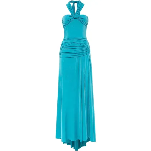 Long Jersey Dress with Drapes , female, Sizes: M, XS - Blugirl - Modalova