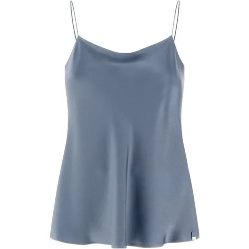 Relaxed Satin Tank Top in Sugar Paper , female, Sizes: XS, S, M - Herno - Modalova