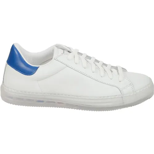 Leather Sneakers with Blue Detail , male, Sizes: 10 UK, 7 UK, 9 UK, 8 UK - Kiton - Modalova