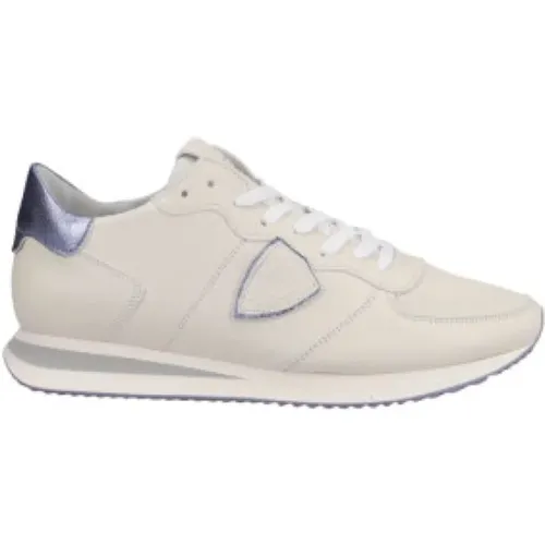 Bi-Color Leder Sneakers für den Sommer , Damen, Größe: 36 EU - Philippe Model - Modalova