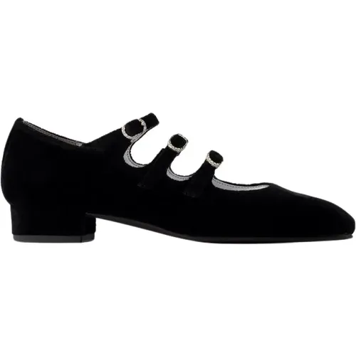 Velvet Ballerinas with Ankle Strap , female, Sizes: 8 UK, 6 1/2 UK, 6 UK, 3 1/2 UK, 2 UK, 3 UK - Carel - Modalova