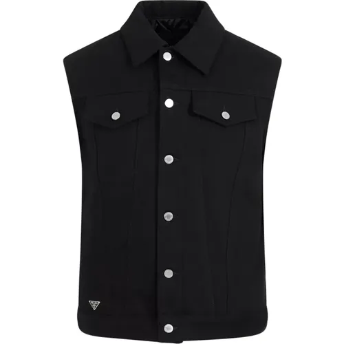 Denim Vest Stylish Men's Waistcoat , male, Sizes: M, S - Prada - Modalova