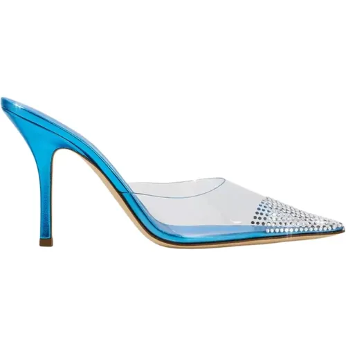 Blaue Kristall PVC High Heel Mules , Damen, Größe: 37 EU - Paris Texas - Modalova