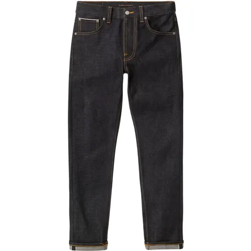 Slim-Fit Tapered Leg Denim Jeans , Herren, Größe: W30 L28 - Nudie Jeans - Modalova