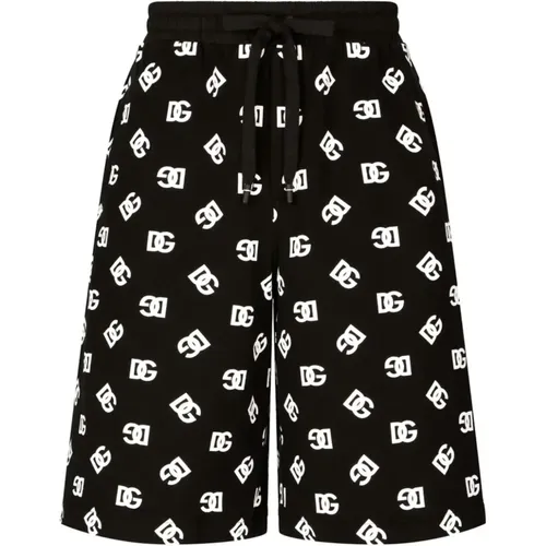 Schwarze Logo-Shorts mit Kordelzug , Herren, Größe: S - Dolce & Gabbana - Modalova