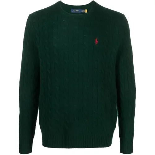 Grüner Zopfmuster Pullover , Herren, Größe: L - Ralph Lauren - Modalova