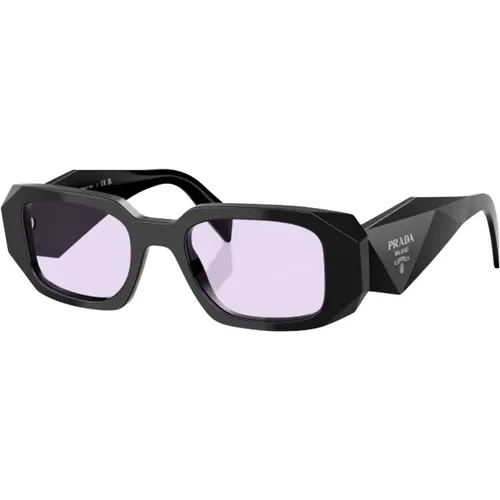 Rechteckige Sonnenbrille mit violetten Gläsern , unisex, Größe: 49 MM - Prada - Modalova