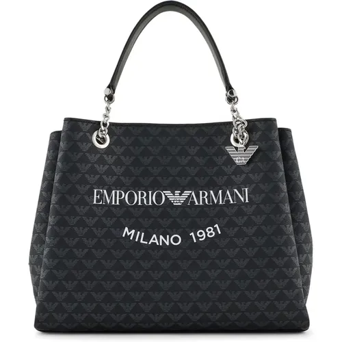 Logo Print Abnehmbarer Riemen Tote Tasche , Damen, Größe: ONE Size - Emporio Armani - Modalova