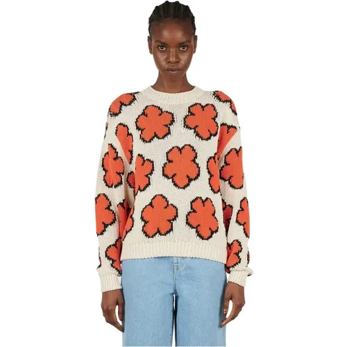 Blumiger Strickpullover , Damen, Größe: L - Kenzo - Modalova