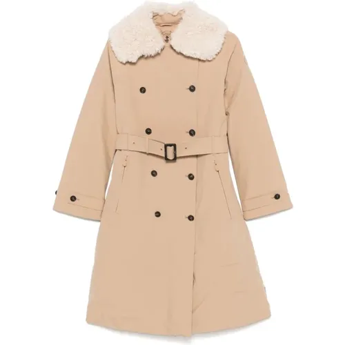 Padded Shearling Collar Coat , female, Sizes: M, L, XL - Save The Duck - Modalova