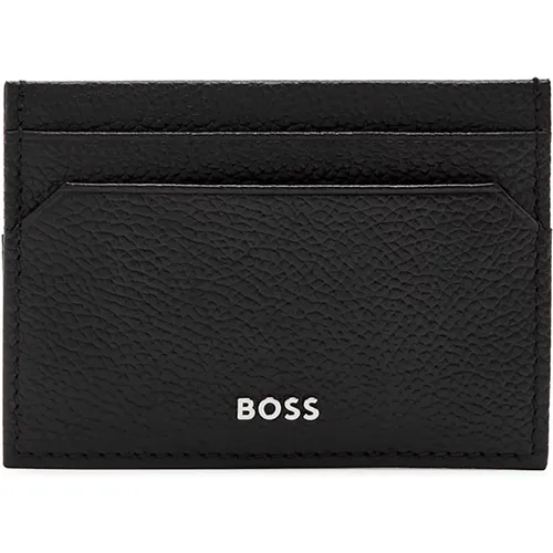 Modern Leather Card Holder , male, Sizes: ONE SIZE - Hugo Boss - Modalova