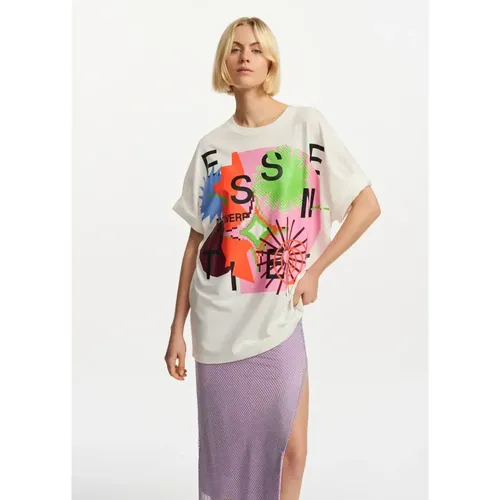 Printed Leaf Camiseta , female, Sizes: XS, S - Essentiel Antwerp - Modalova