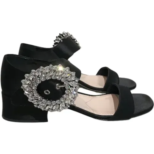 Pre-owned Satin sandals , female, Sizes: 6 UK - Miu Miu Pre-owned - Modalova