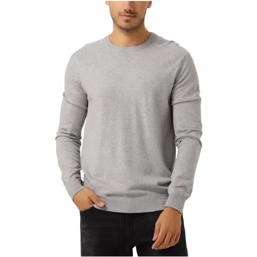 Grauer Viskose Crewneck Pullover , Herren, Größe: L - Scotch & Soda - Modalova