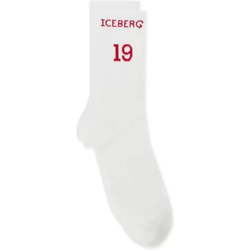 Logo Datum Baumwollsocken , Herren, Größe: L - Iceberg - Modalova