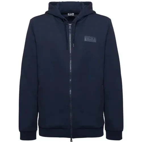 Zip Hooded Sweatshirt Aw24 , male, Sizes: XL, S, M - Emporio Armani EA7 - Modalova