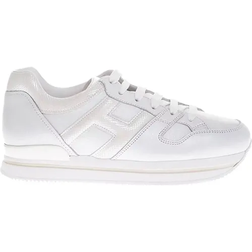 Weiße Low-Top-Sneaker mit Echsenprint-Applikation - Hogan - Modalova