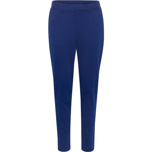 Blaue Slim Fit Hose mit Elastischem Bund , Damen, Größe: M - Kaffe - Modalova