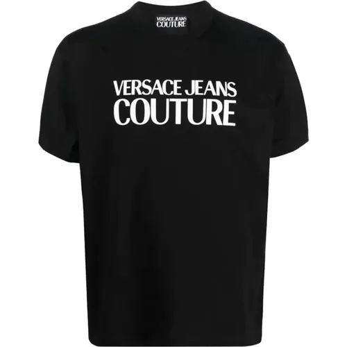 Schwarze T-Shirt und Polo Kollektion , Herren, Größe: L - Versace Jeans Couture - Modalova