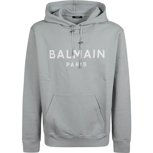 Grey Sweatshirt Aw24 Stylish Comfortable , male, Sizes: L - Balmain - Modalova