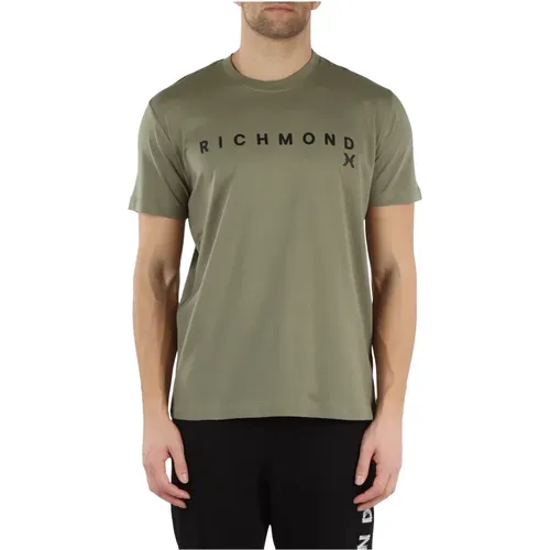 Pima Cotton Logo T-shirt , male, Sizes: M - Richmond - Modalova