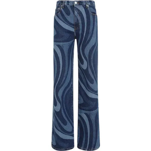 Blaue Marmor Muster Jeans - EMILIO PUCCI - Modalova