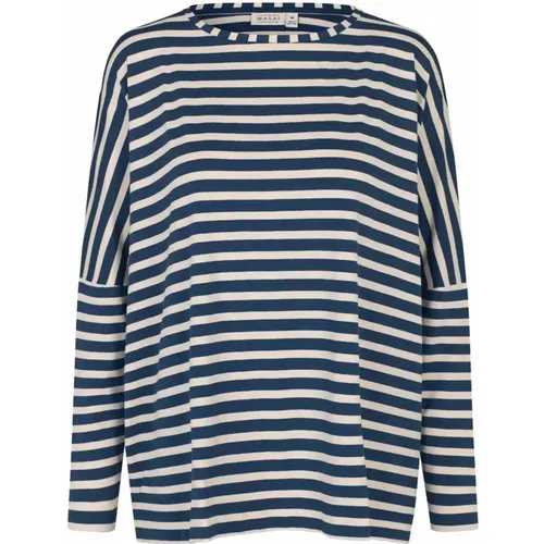 Striped Oversized T-Shirt Moonlit Ocean , female, Sizes: L - Masai - Modalova