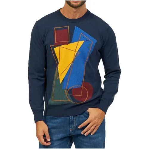 Geometric Pattern Crew Neck Sweater , male, Sizes: XL, 2XL - Harmont & Blaine - Modalova
