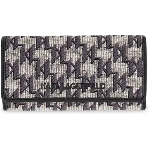 Metallic Synthetic Wallet with Multiple Compartments , female, Sizes: ONE SIZE - Karl Lagerfeld - Modalova
