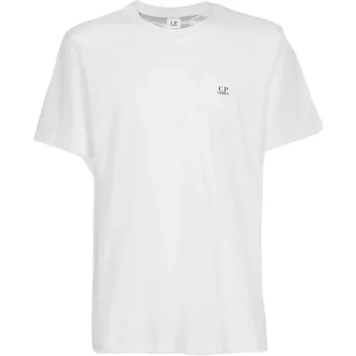 Cremefarbenes Baumwoll-T-Shirt , Herren, Größe: S - C.P. Company - Modalova