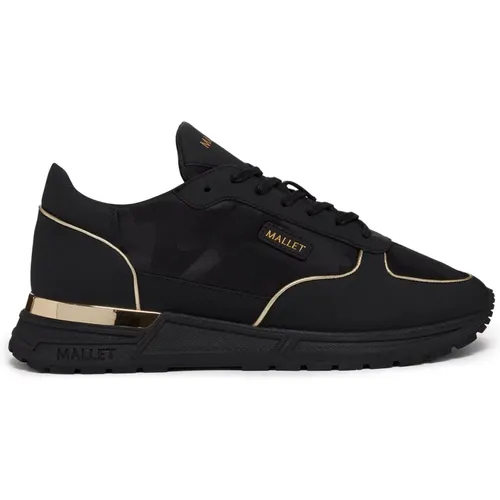 Schwarze Gold Camo Leichter Sneaker , Herren, Größe: 42 EU - Mallet London - Modalova