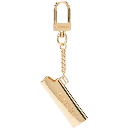 Goldener Schlüsselanhänger mit geprägtem Logo , Herren, Größe: ONE Size - Ambush - Modalova