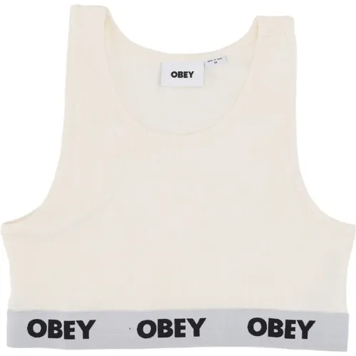 Ribbed Tank Top Lisa II Unbleached , female, Sizes: M, S - Obey - Modalova