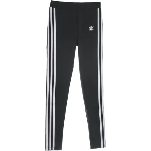 Schwarze Leggings mit Elastischem Bund und 3 Streifen , Damen, Größe: XS - Adidas - Modalova