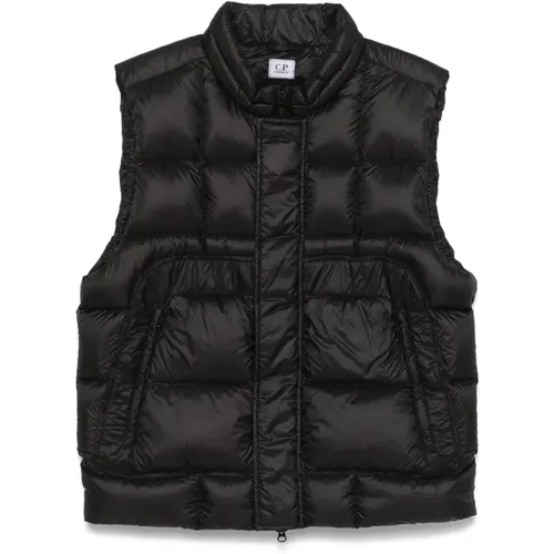 Schwarze Gepolsterte Ärmellose Gilet Jacke - C.P. Company - Modalova