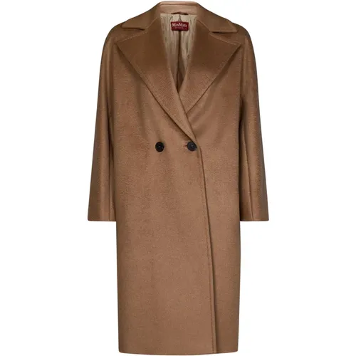 Double-Breasted Coat with Wide Lapel Collar , female, Sizes: L - Max Mara - Modalova