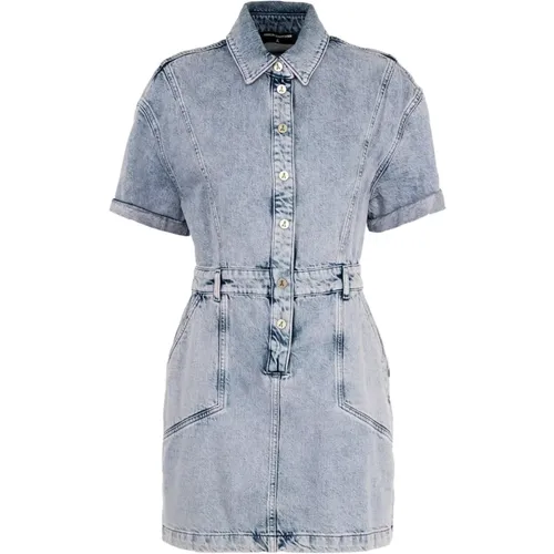 Blaues Denim Kurzes Kleid für Frauen , Damen, Größe: M - PATRIZIA PEPE - Modalova