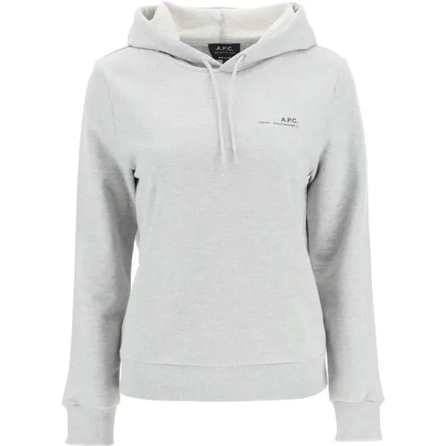 Leichte Hoodie mit Kontrastlogo , Damen, Größe: XS - A.P.C. - Modalova