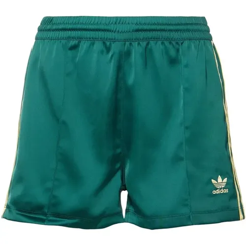 Grüne Satin Shorts Damenmode - adidas Originals - Modalova