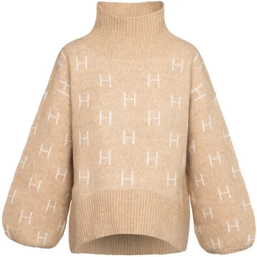 Hést, Kurzer schwerer Strickpullover Hellbeige , Damen, Größe: XS - HÉST - Modalova