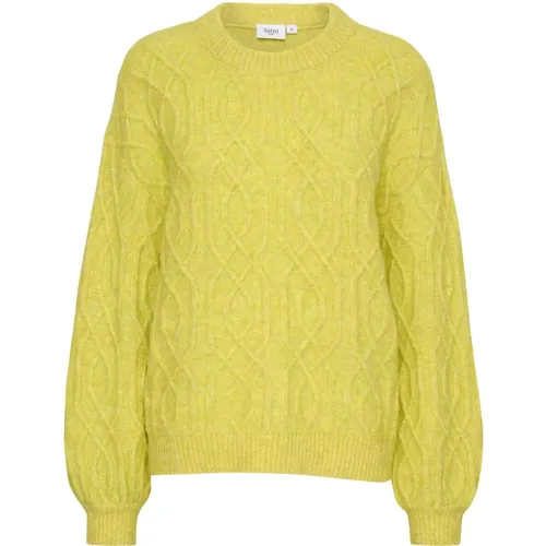 Geetasz Pullover Knit Celery Melange , female, Sizes: L, XS, S - Saint Tropez - Modalova